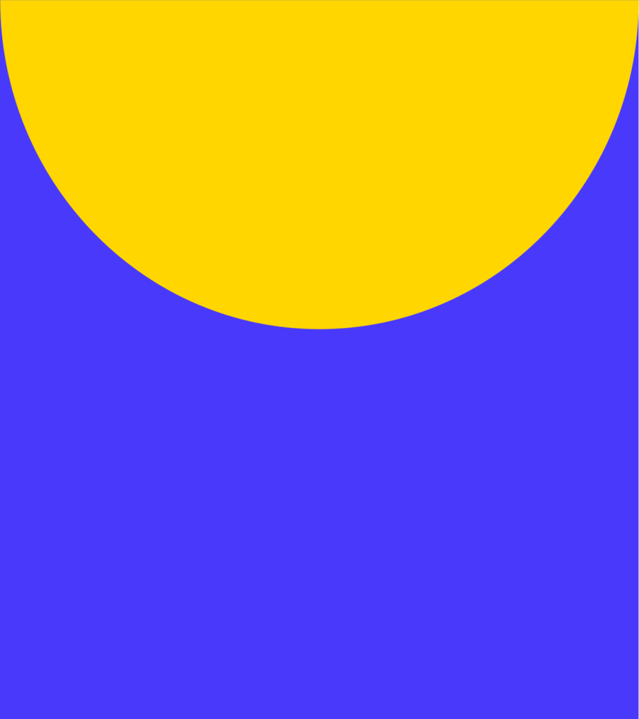 Half Yellow Circle With Blue Square