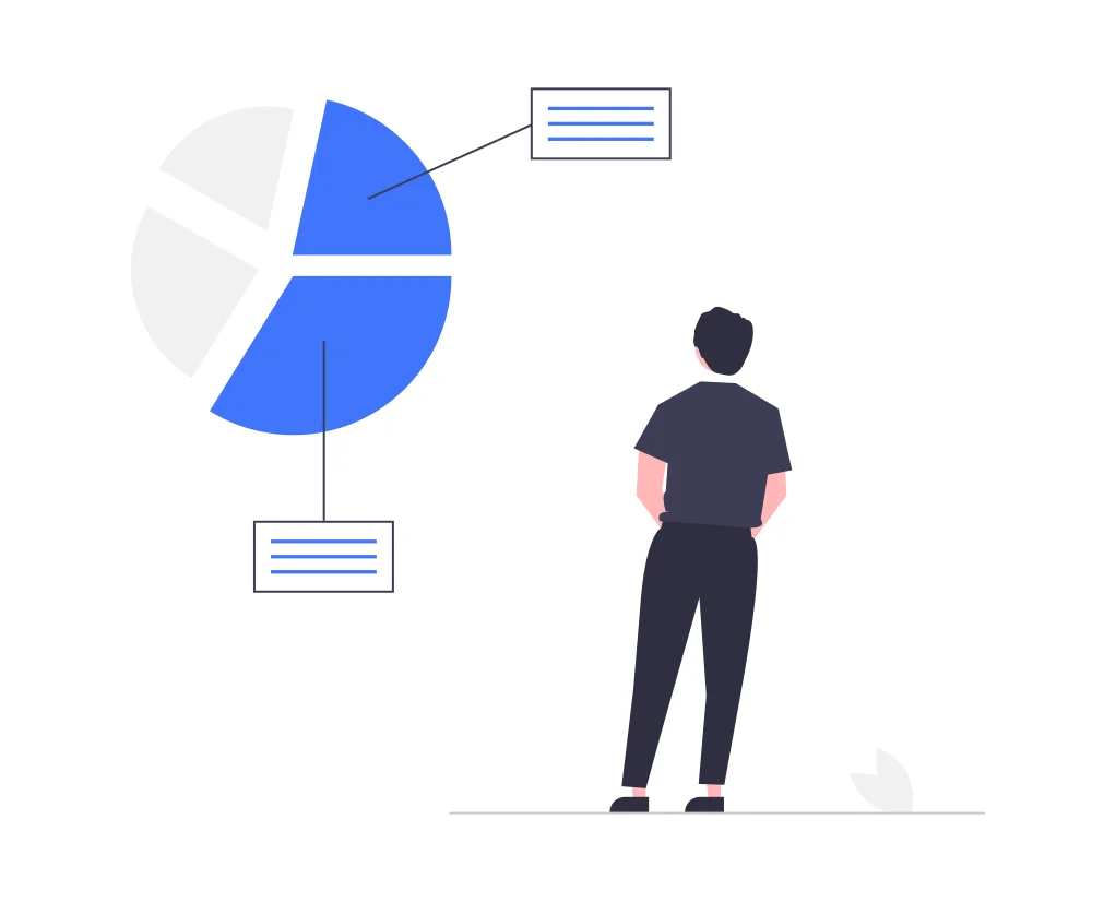 Boy Anlyzing A Pie Chart